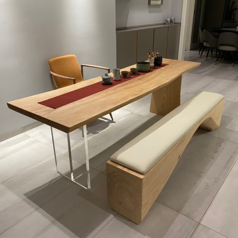 Office Furniture - Nordic Solid Wood Acrylic Floating Table