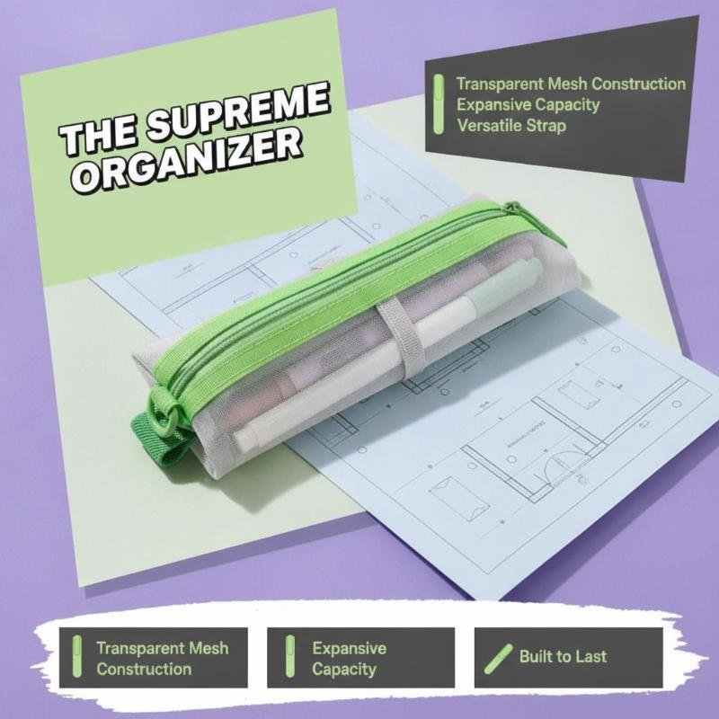 Clear Mesh Pencil Pouch For Exam - Transparent Mesh Pencil Pouch Dual Zipper