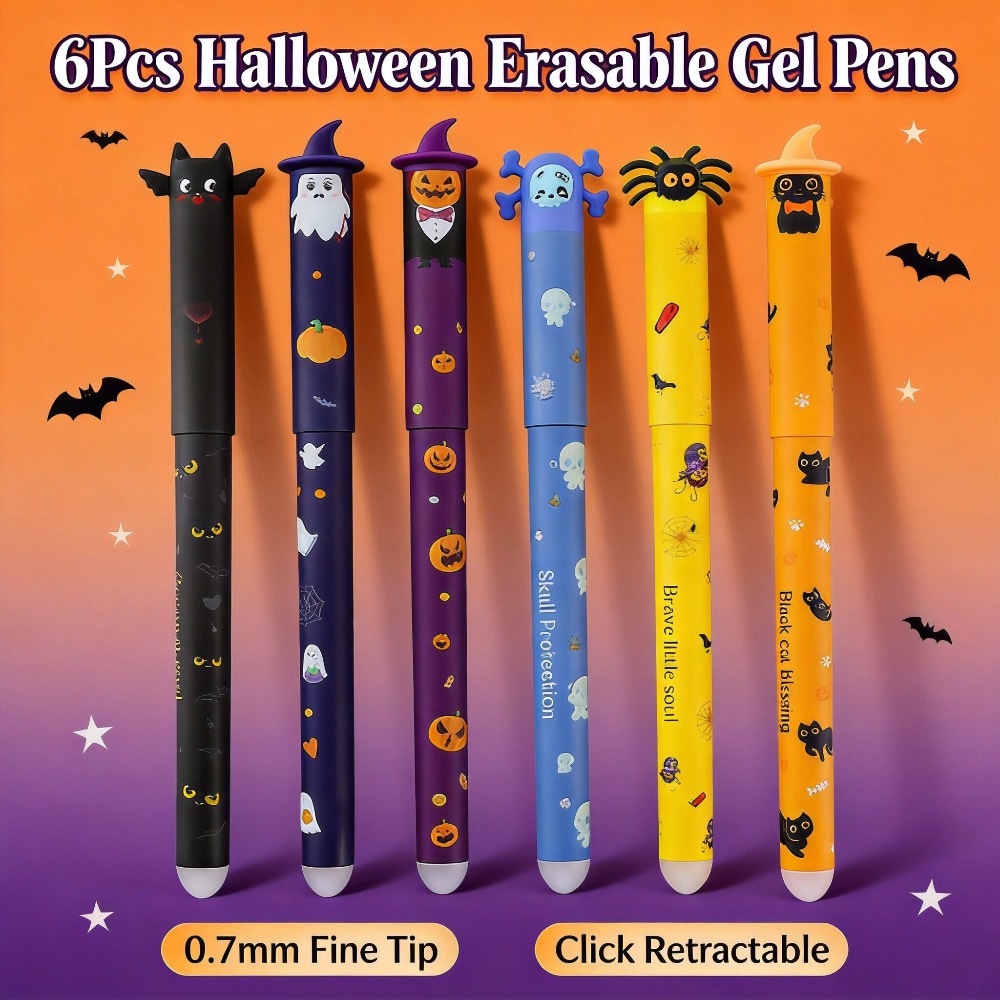 1-6Pcs Halloween Erasable Gel  - đánh giá và giá Retractable Eraser Pen Click